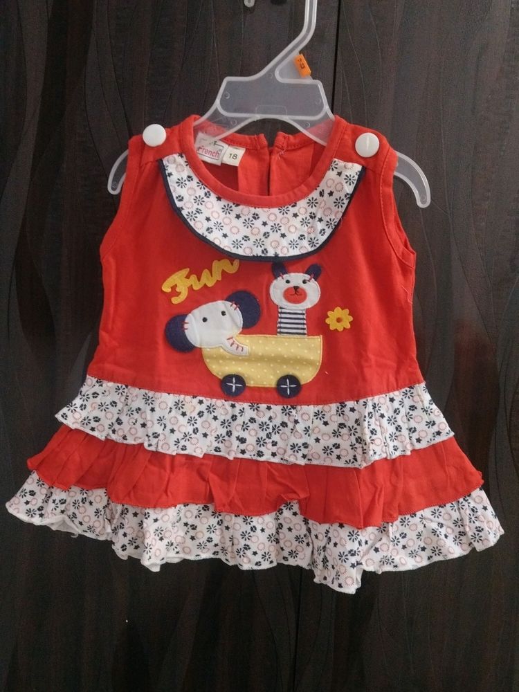 Three Cute New Dresses Combo For 6-9months Bab