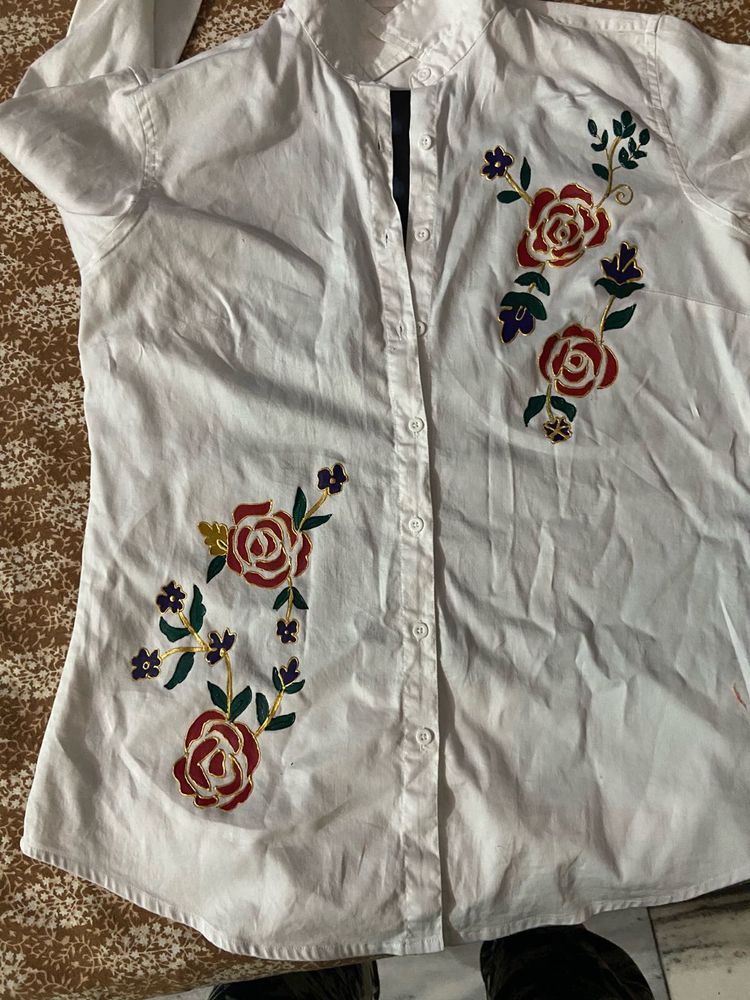 Embroidered White Blouse