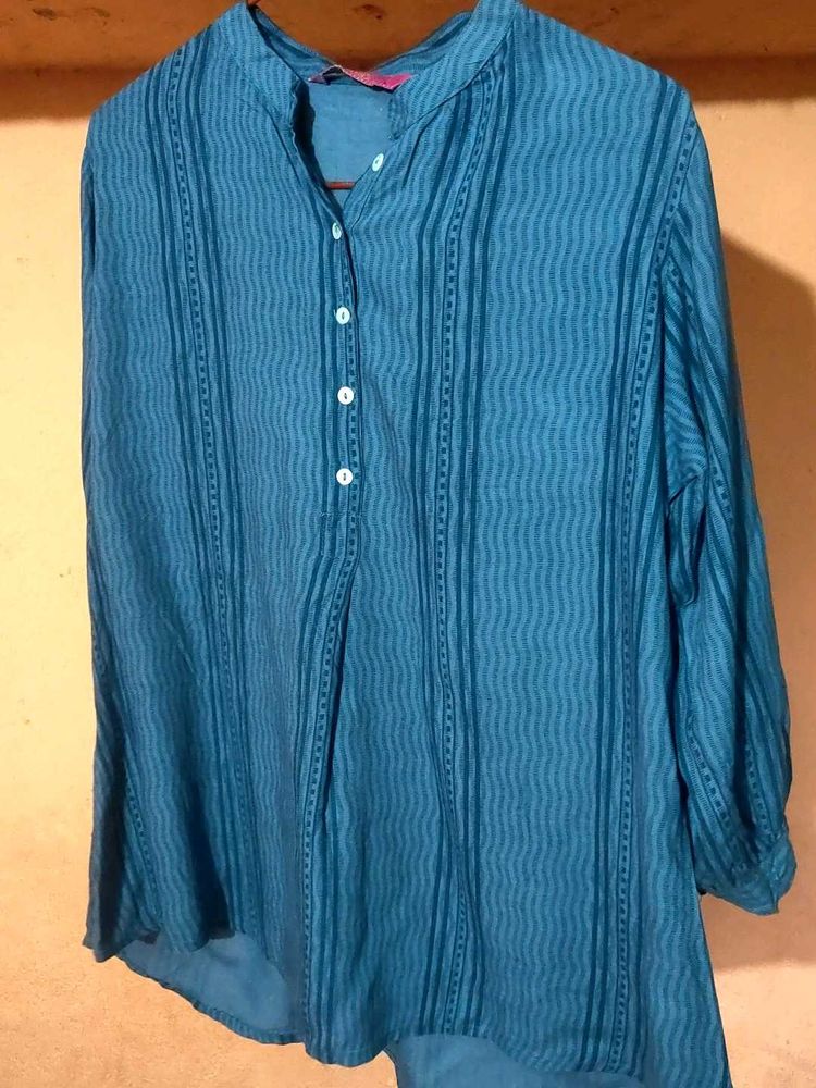 Blue Striped Tunic Top
