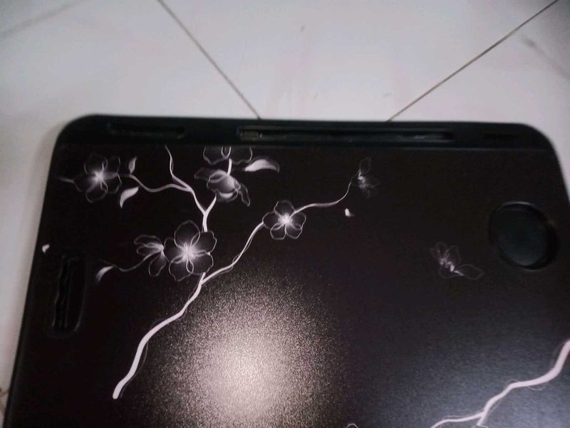 Black Laptop Desk with Floral Design