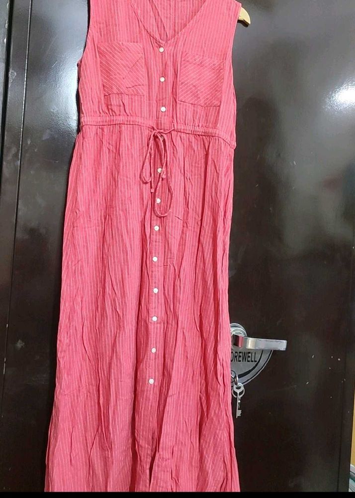 Pink Cut Sleeves Dress For 34 Bust