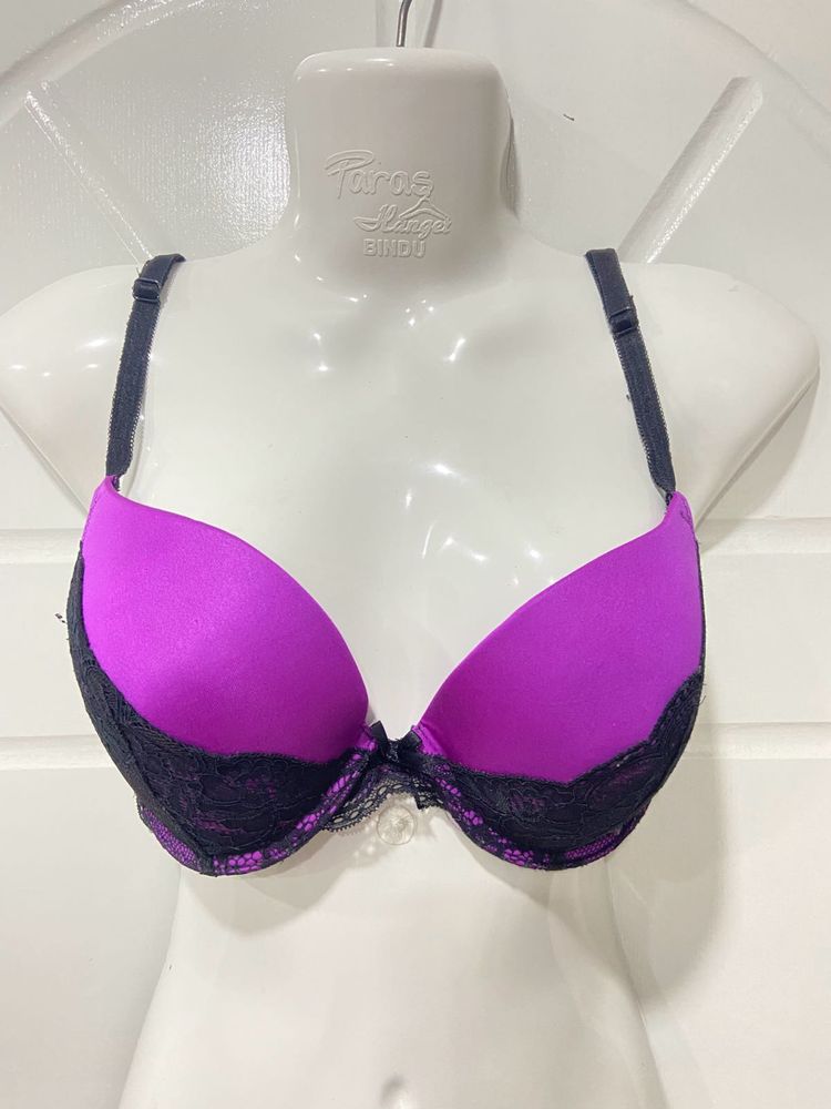 Purple &amp; Black Lace Bra Victorias Secret