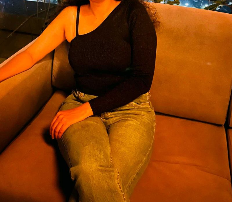 Shimmer Party Wear One Side Node Top