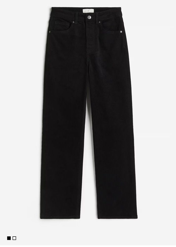 Black Straight Leg curduroy Pants