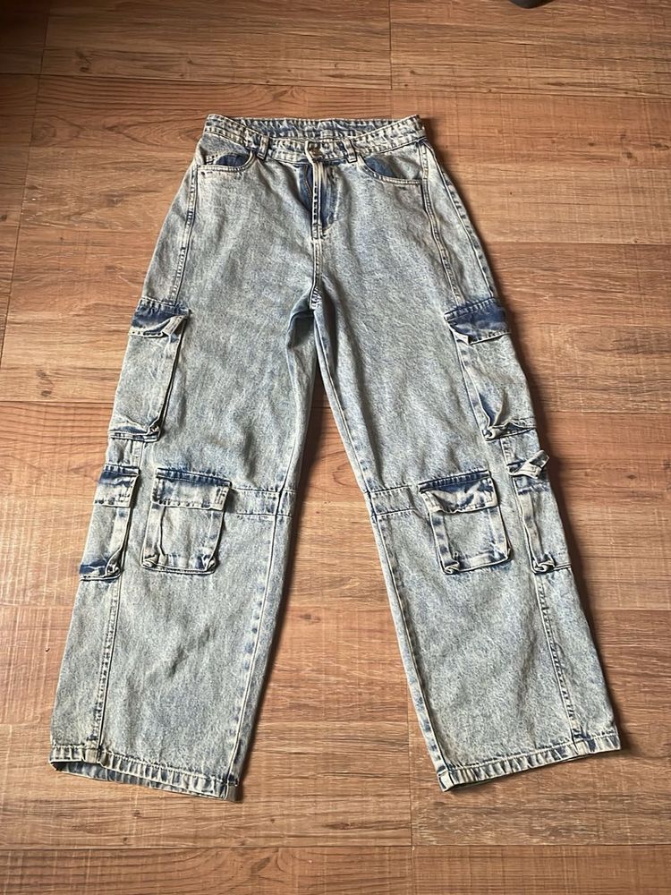 Denim Cargo Pants