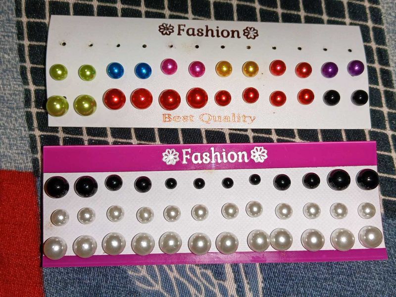 Earring Stud Set 30 Pair Multi Colour