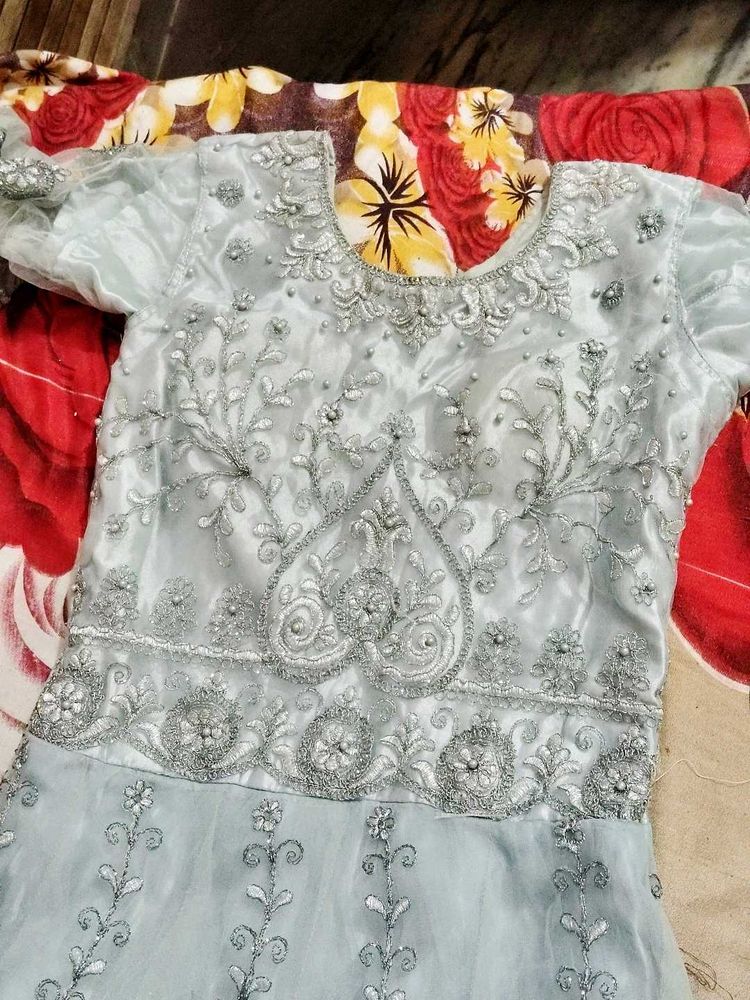 Silver Embroidered Dress
