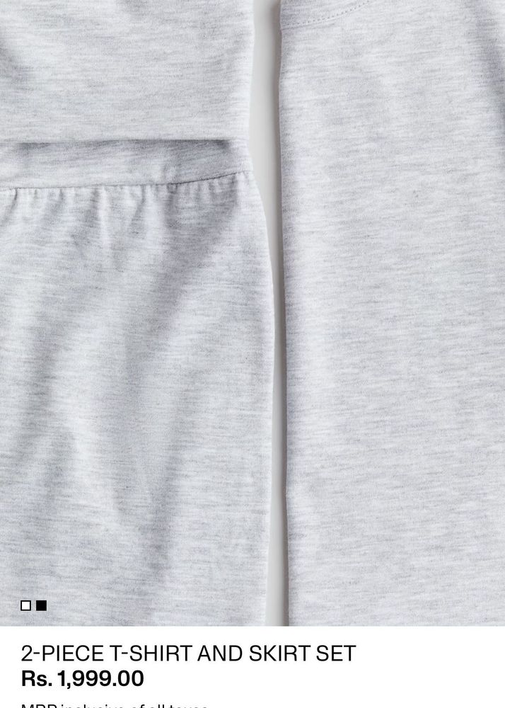 H&amp;M Tshirt And Slit Skirt Co-ord Set