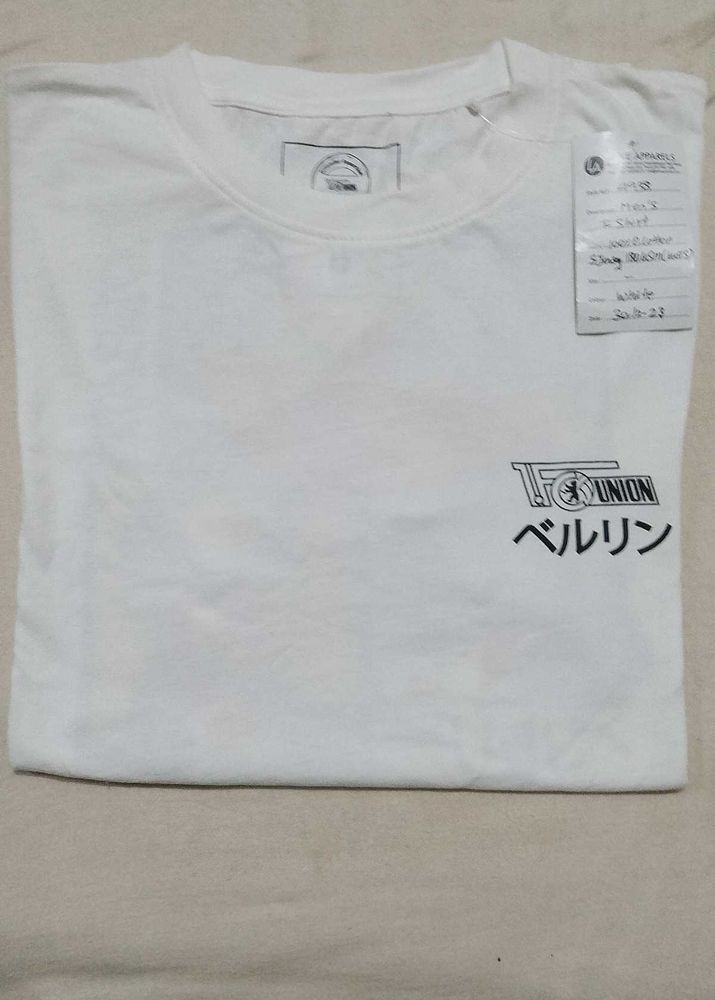 White Graphic T-Shirt Cotton Fabric