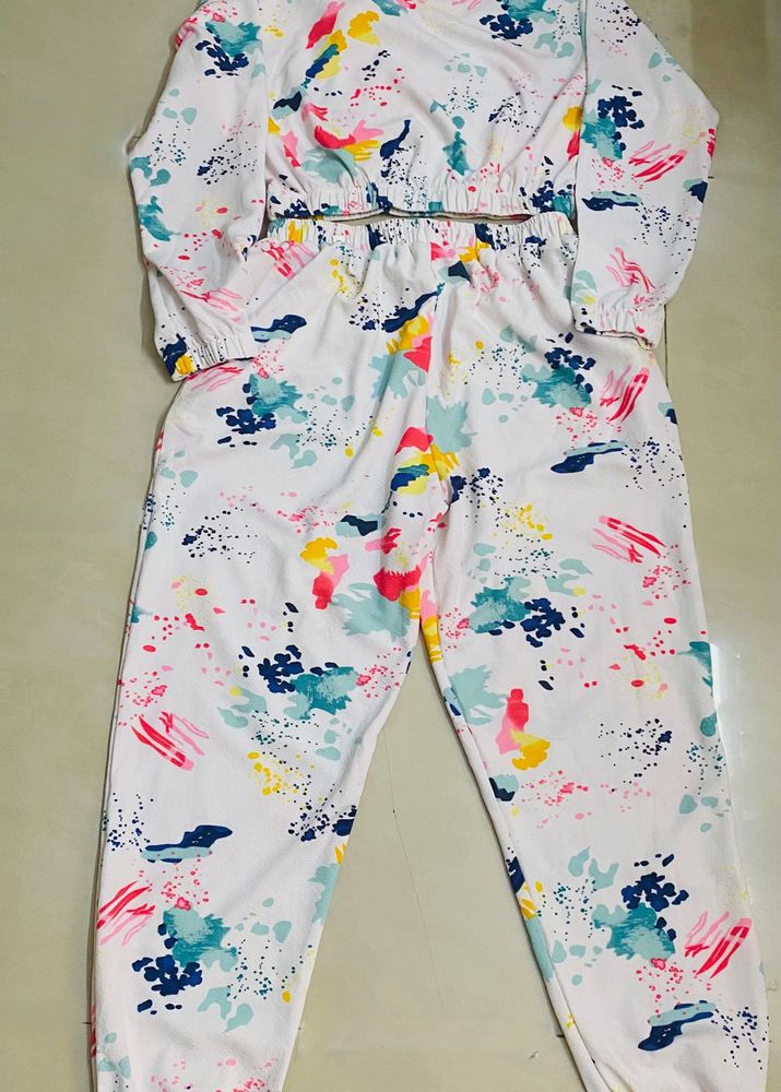 Women Crop Hoodie And Joggers Set (lightning Deal)