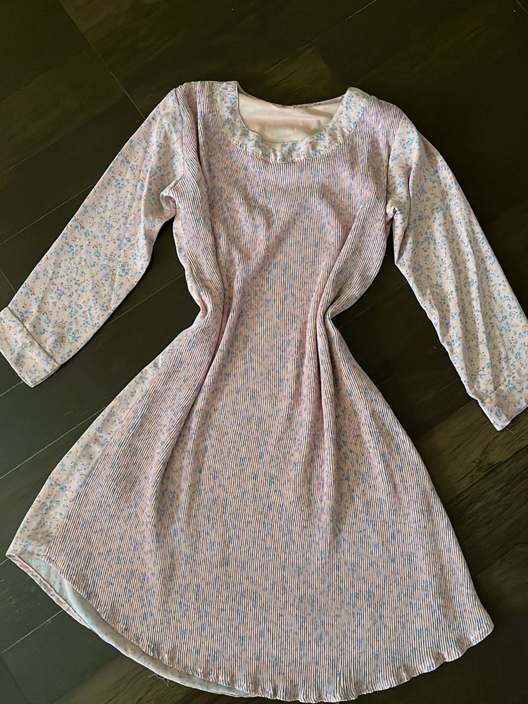 Floral Pink Long Sleeve Dress