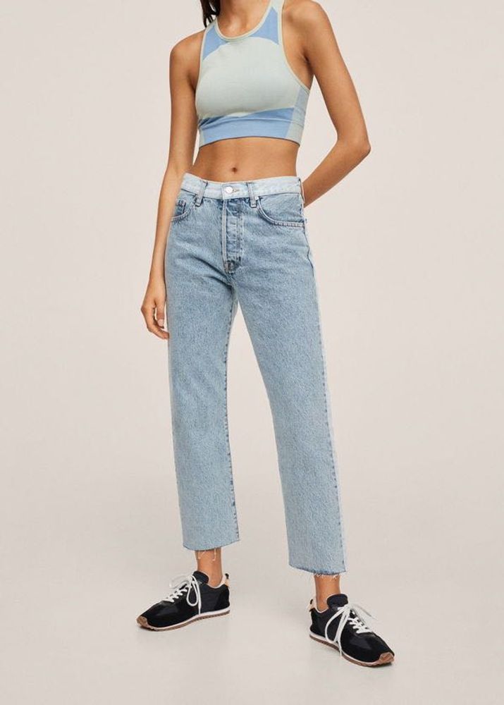 Mango dual Tone Straight Fit denim