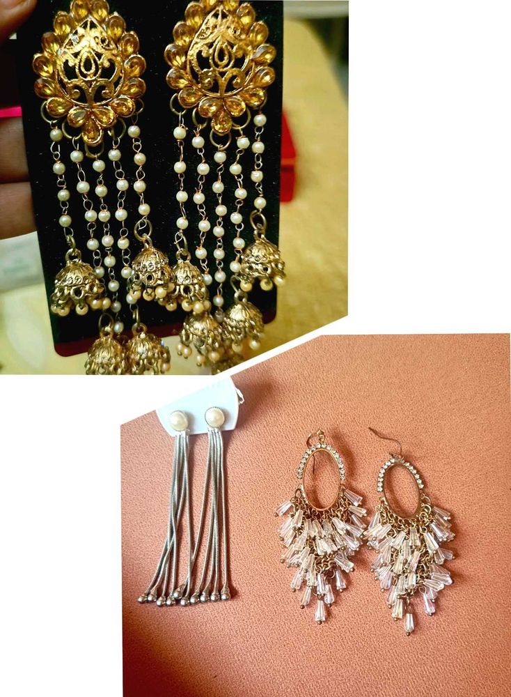 Dazzling Earrings  and jhumkas