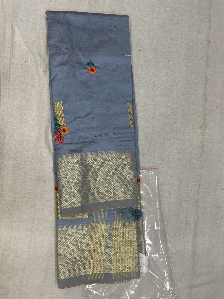 Grey Silk Saree