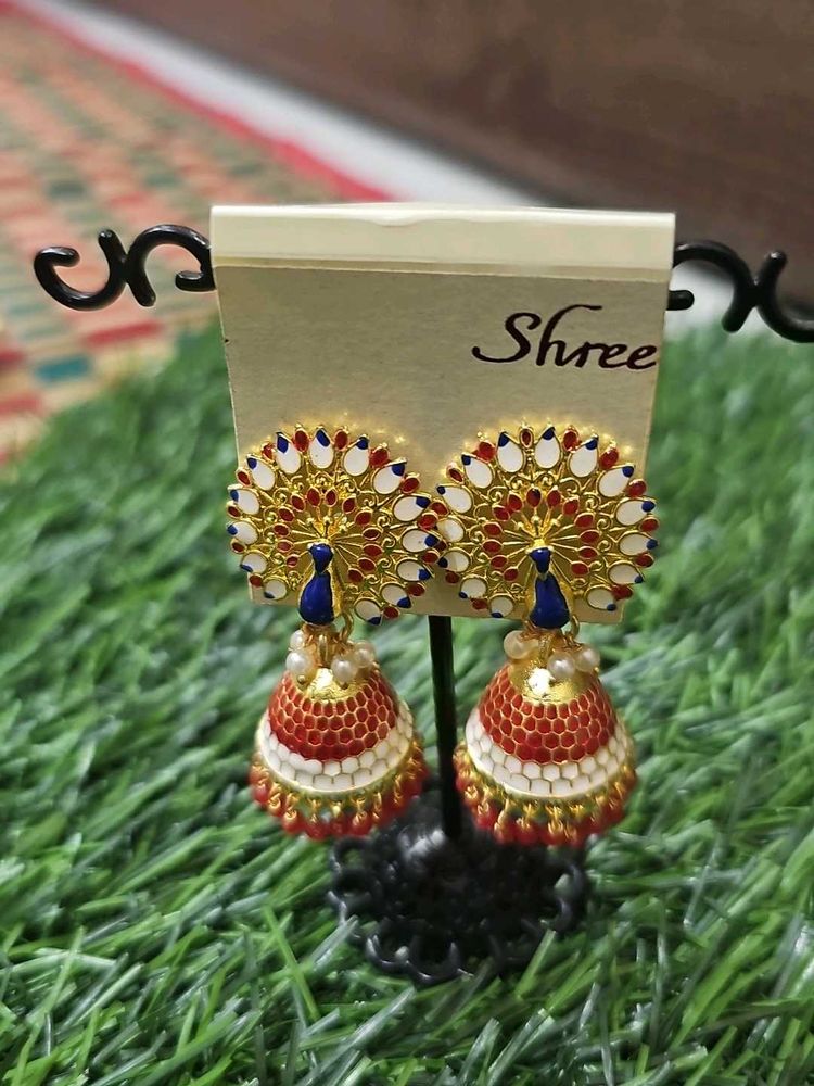 Shree Peacock Jhumka Earrings
