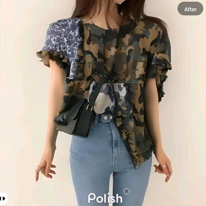 New With Tag Ruffled Korean Top