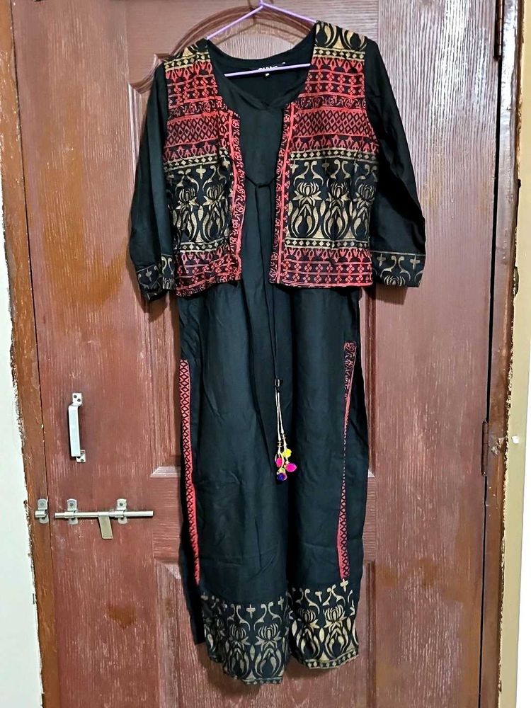Black Kurta With Jacket