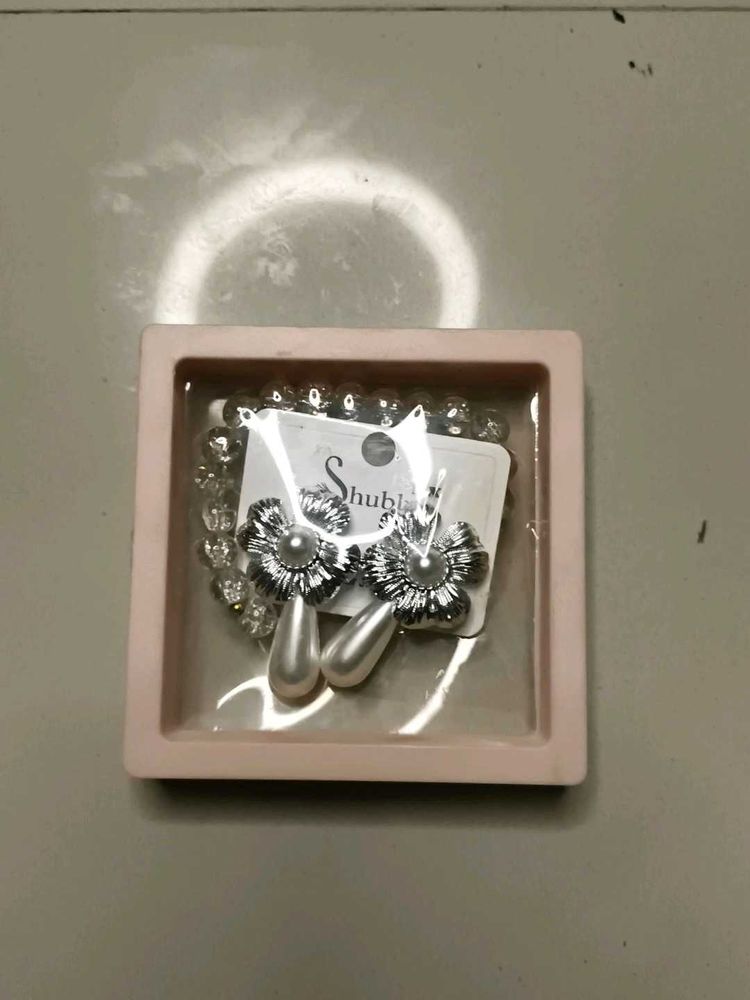 Floral Drop Earrings &amp; Bracelet