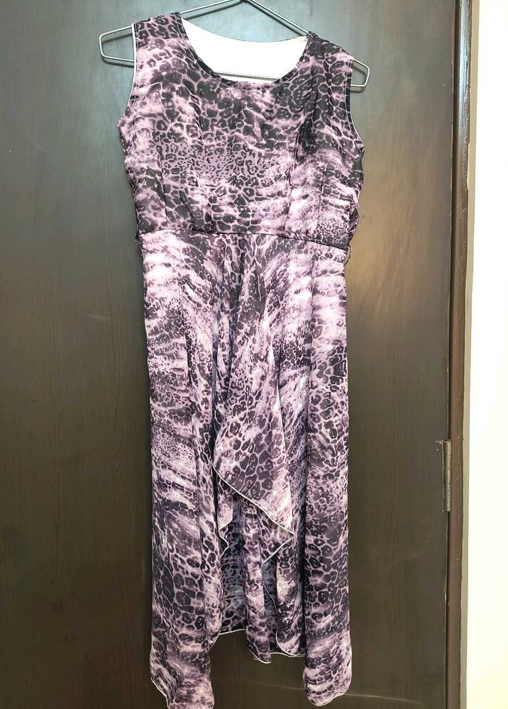 Animal Print Georgette Dress