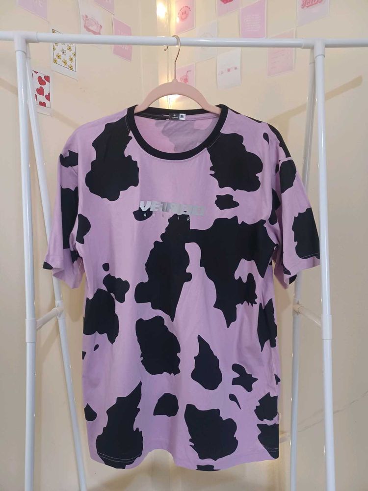 Vierdo Cow Printed Lilac T-shirt