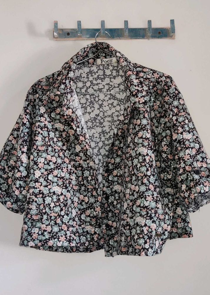 Poco Black Floral Oversized Shirt