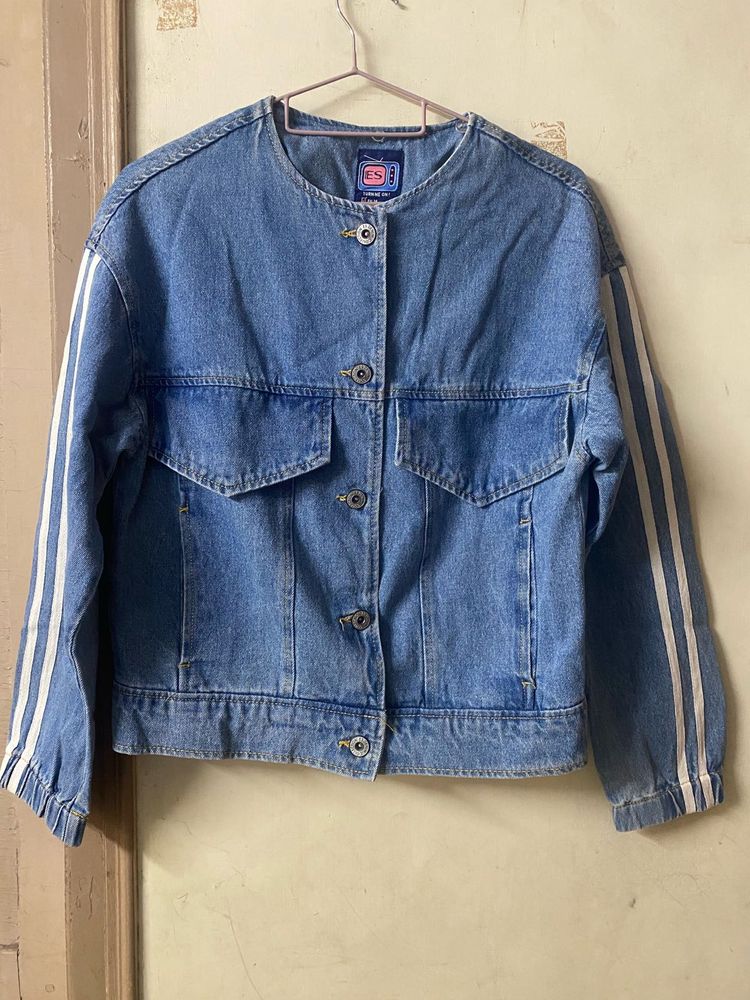 Denim Jacket with Stripes