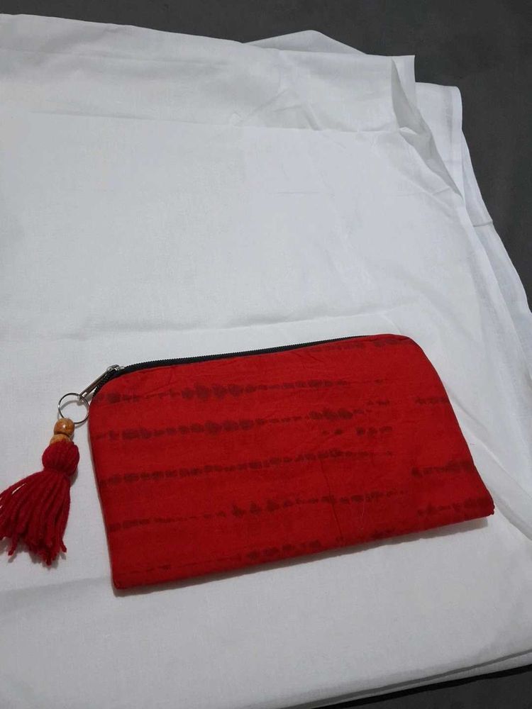 Red Patterned Pouch