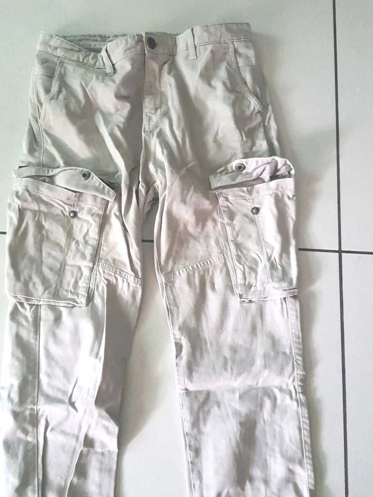 Beige Cargo Pants
