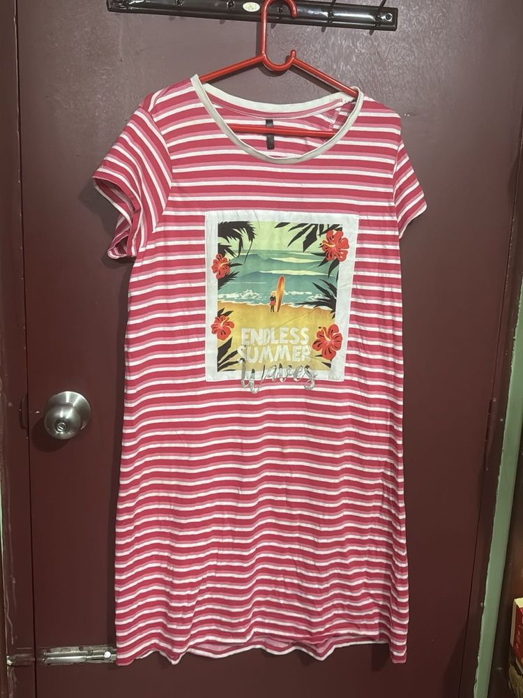 Striped Summer T-Shirt Dress