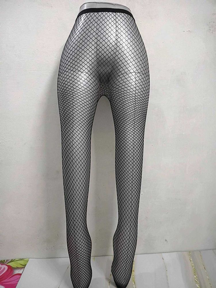Edgy Black Fishnet Tights - One Size