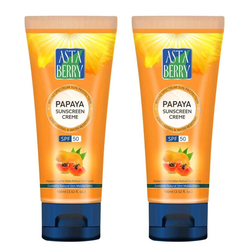 AstaBerry Papaya Sunscreen SPF 50 100 Ml Pack Of 2