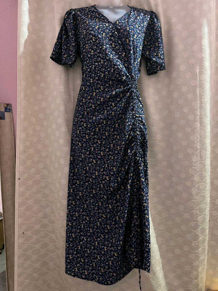 Floral Wrap Midi Dress