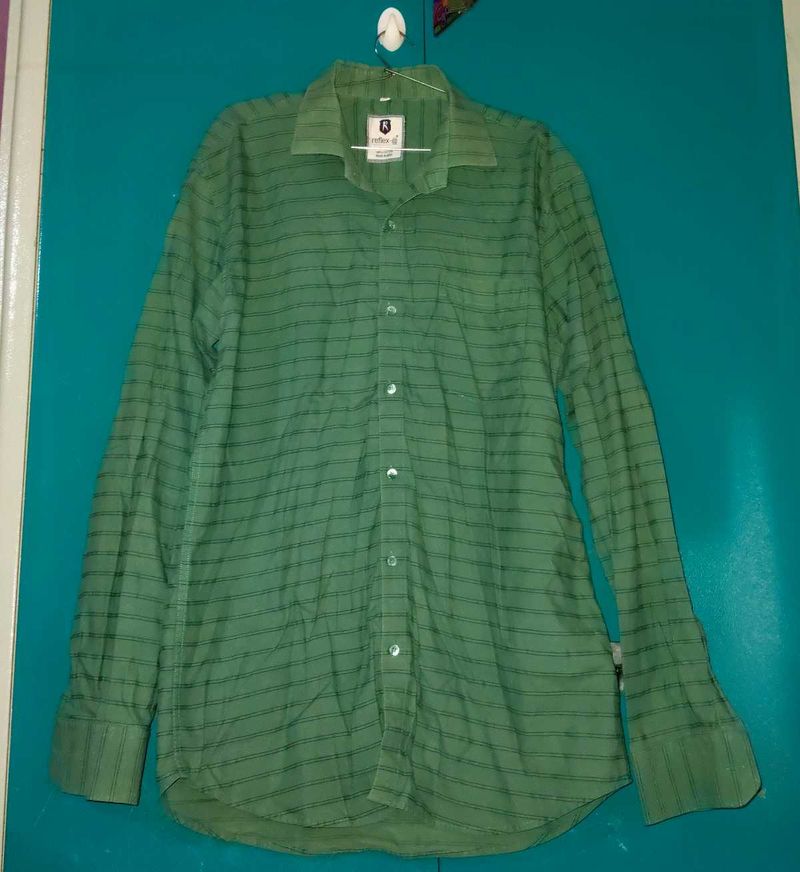 Green Striped Long Sleeve Shirt