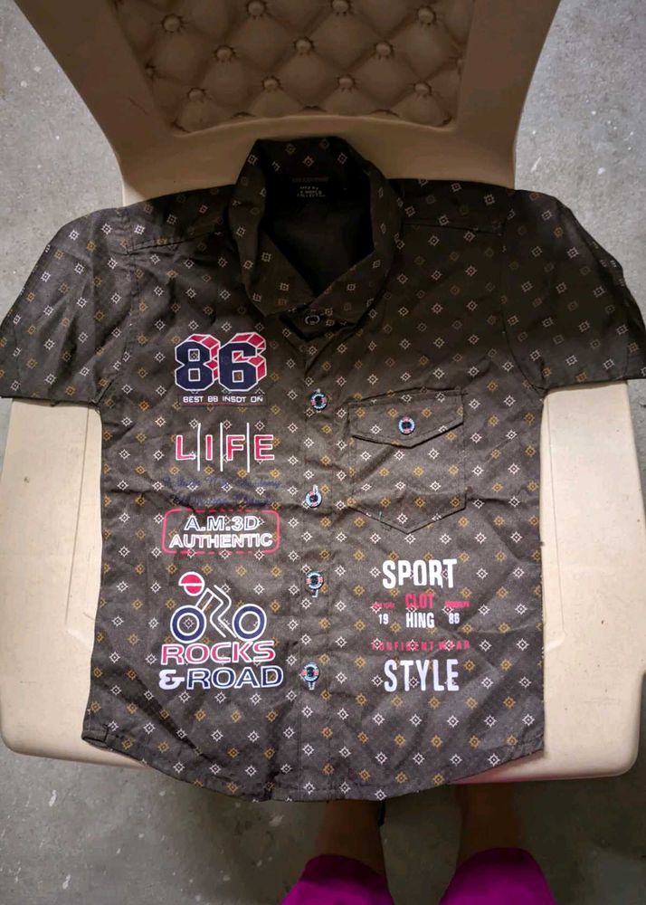 Boys Graphic Print Shirt