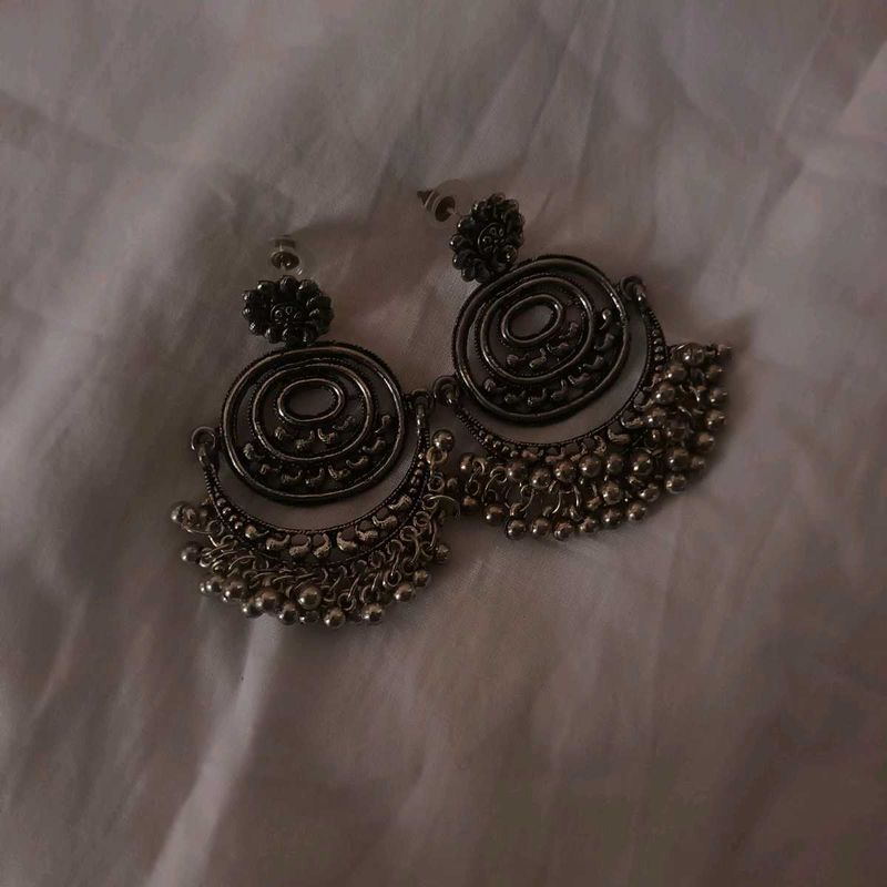 Silver Jhumka Earrings