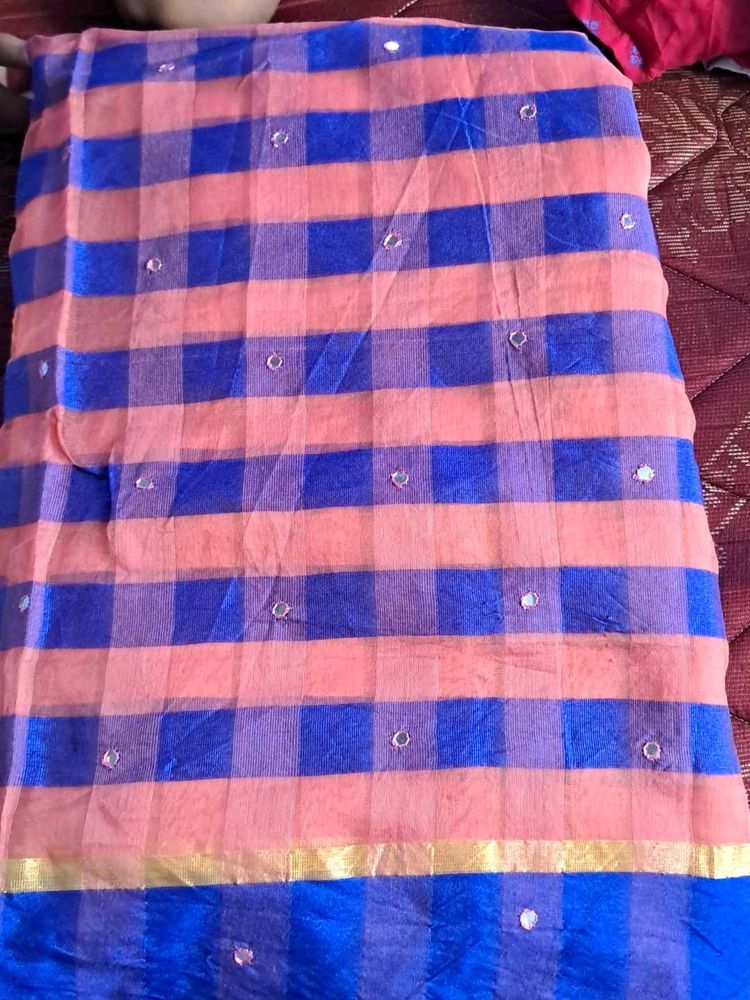 Checked Mirror Sari