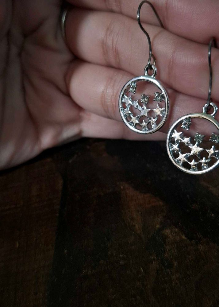 Star Circle Earrings