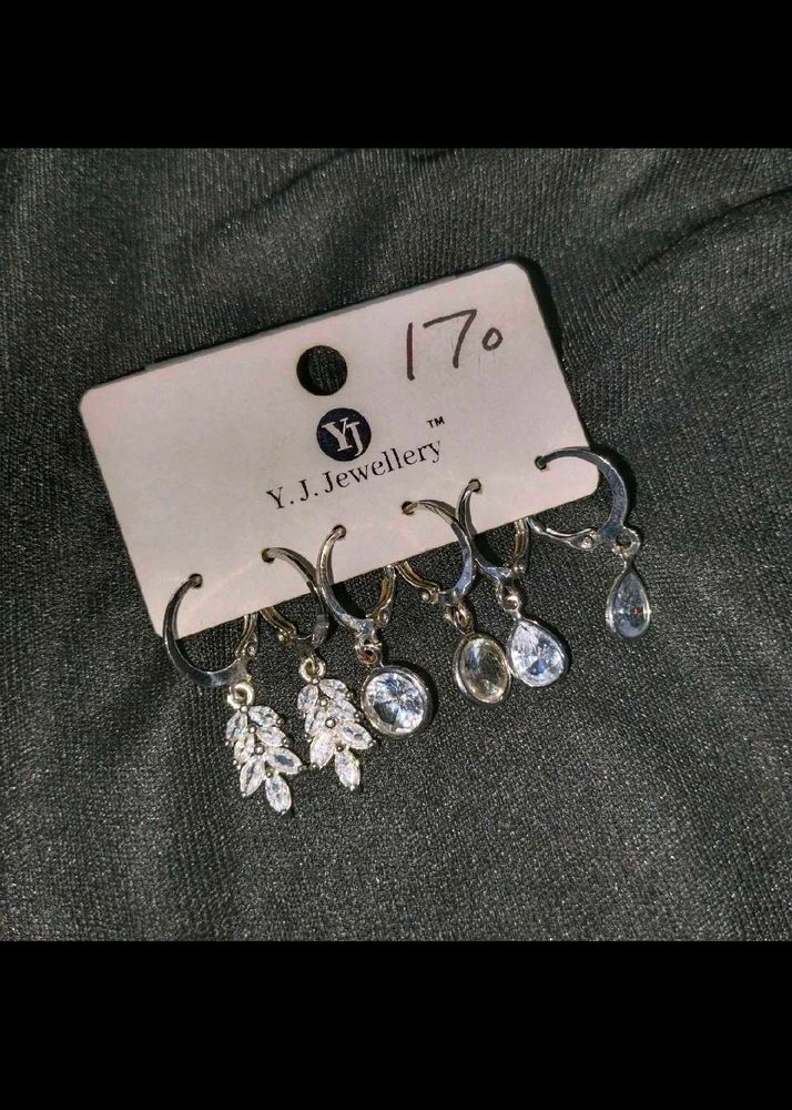 Korean Earrings Set Of 3+ Free Gift❤️