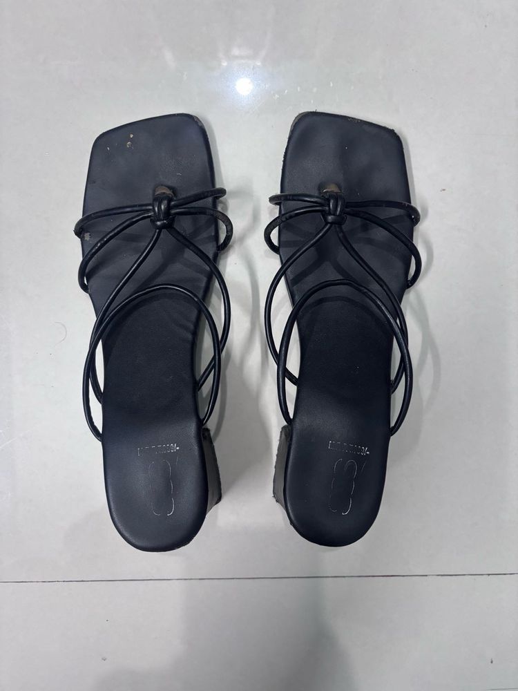 Minimalist Black Heeled Sandals