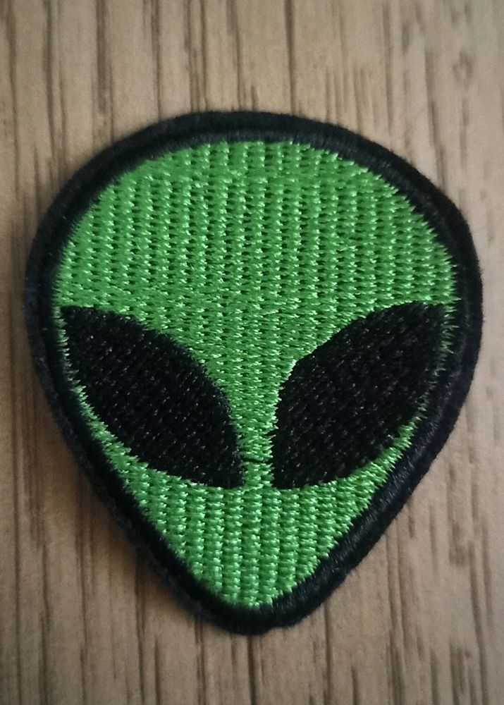Iron On Applique/Patch- Alien head/Face