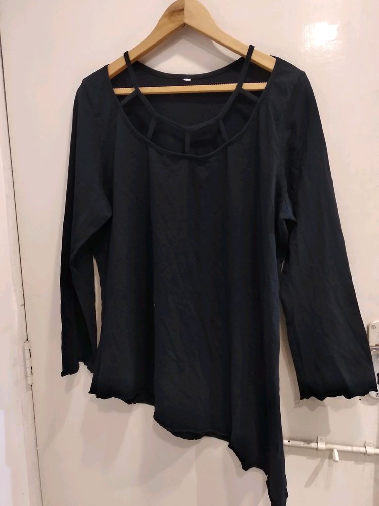 Beautiful Black Over Size Long Sleeve Top
