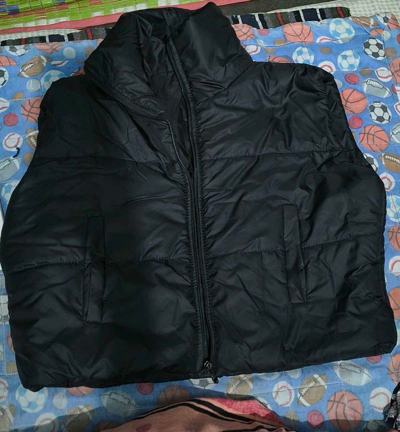 Sleeveless Black Padded Vest