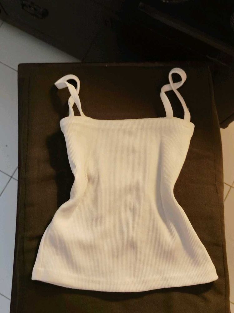 Y2k Minimalistic White Tank Top