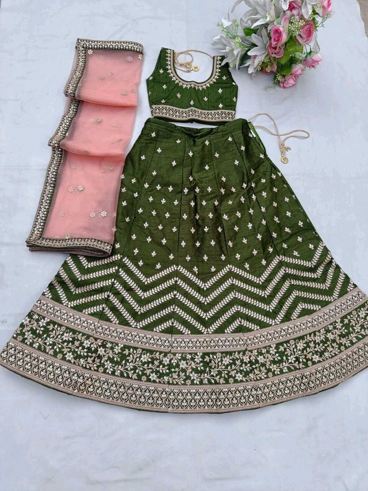 Green Lehnga For Your Princess