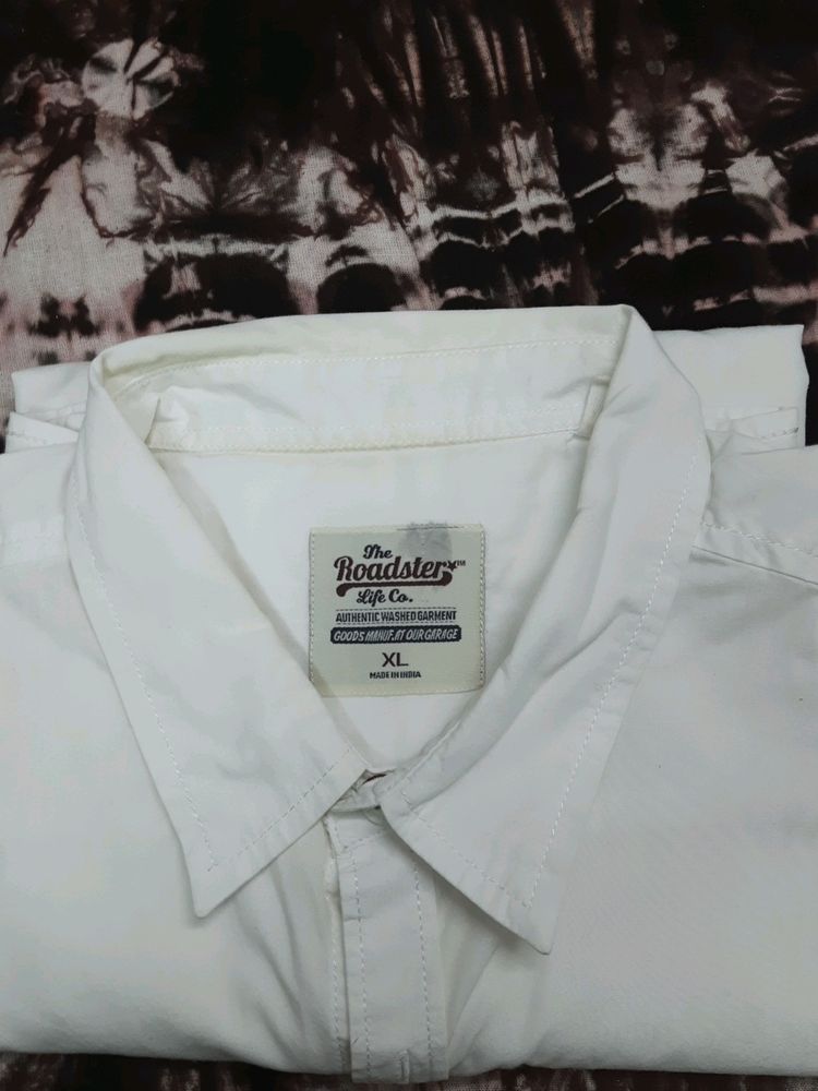 White Color Full Sleeve Roadster Shirt XL Size
