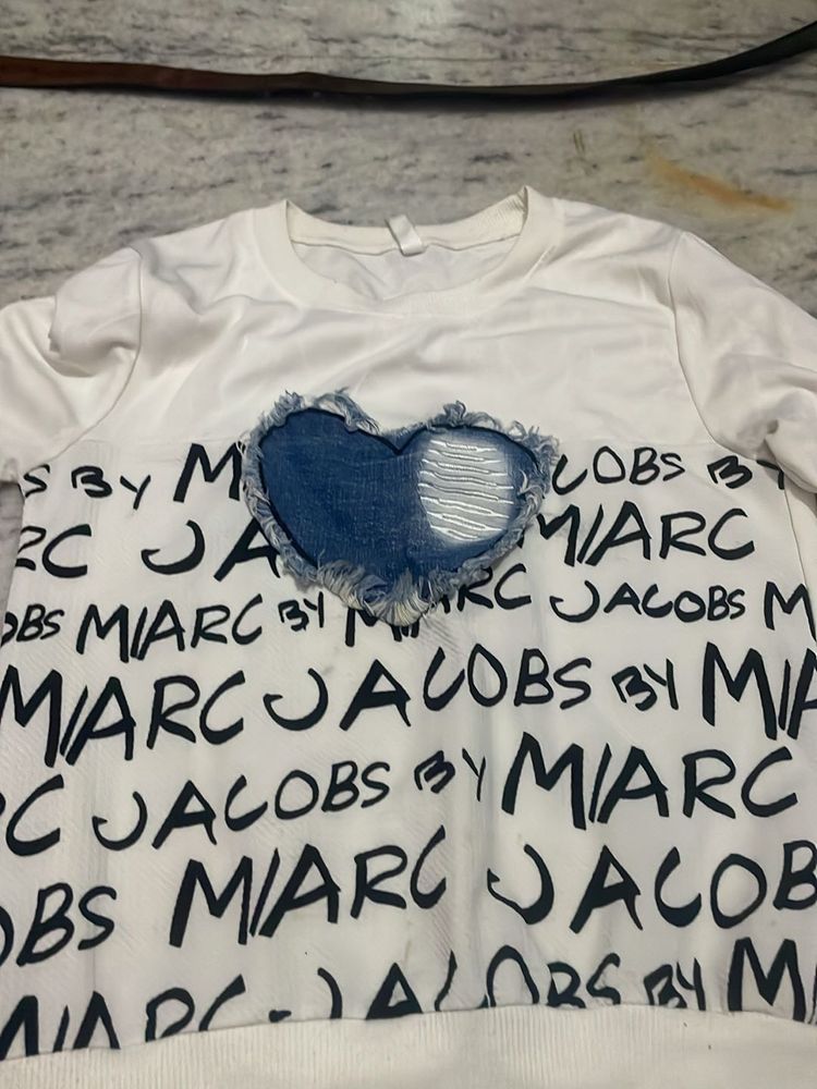 Marc Jacobs Denim Heart Sweatshirt