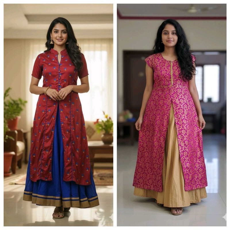 Elegant Kurta with skirt set of 2