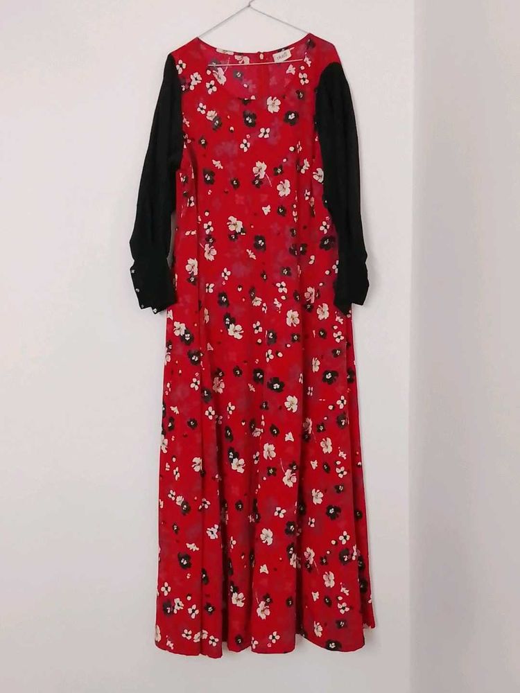 Red Floral Maxi Dress