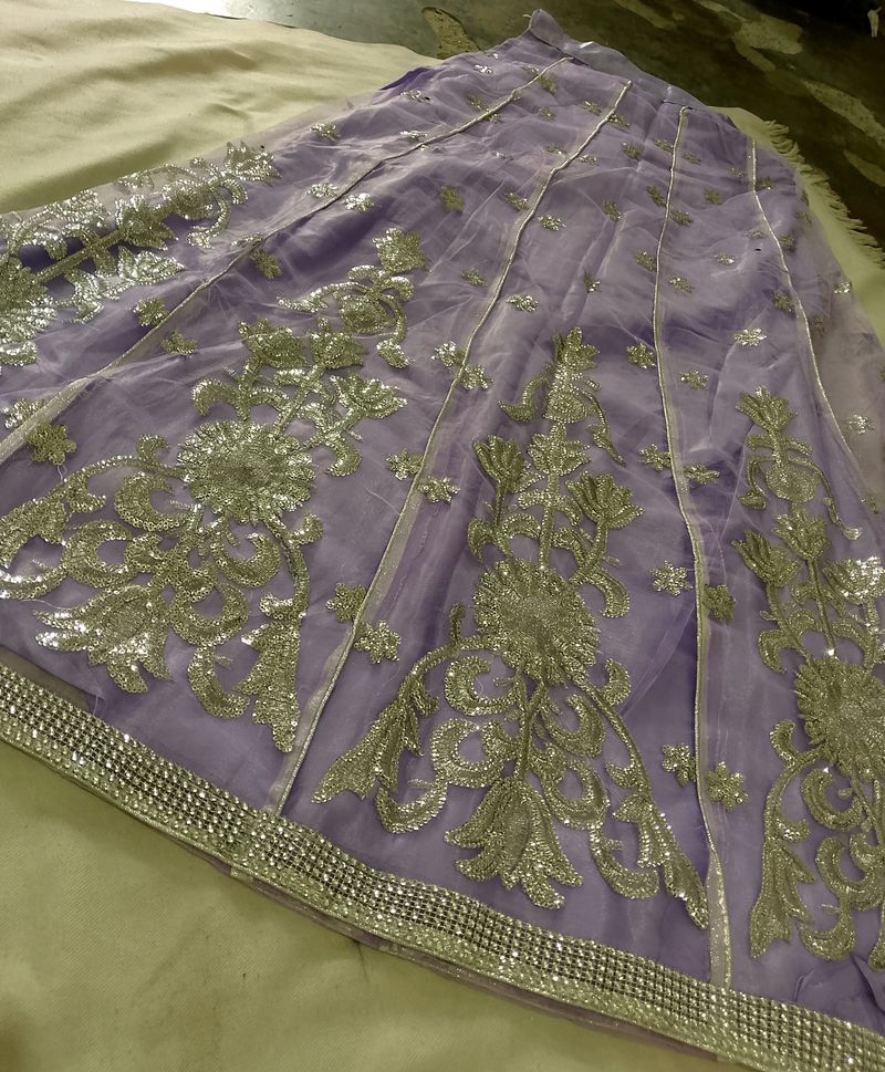 Lehenga Choli And Duptta Semi Stitched