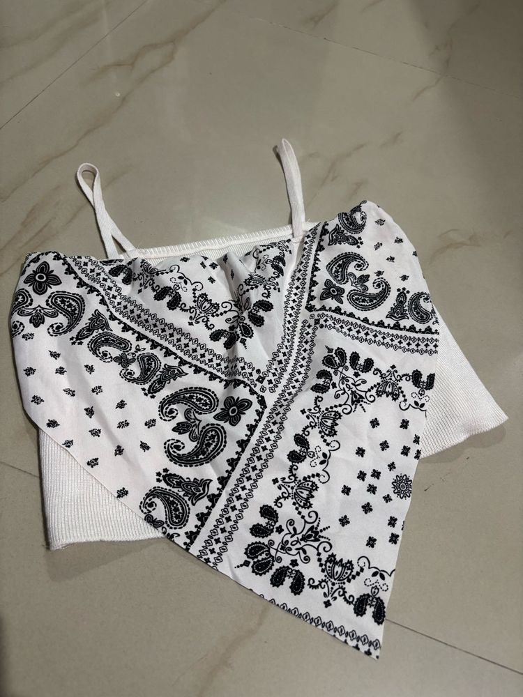 Bandana Print Crop Top